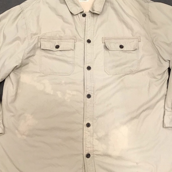 Levis Mens Fleece Lined Shirt Jacket Size 3XL Canvas Chore Barn Shacket Grunge - Picture 7 of 16